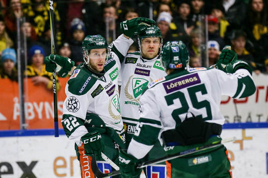 Färjestads Per Åslund, Ilari Melart och Martin Johansson