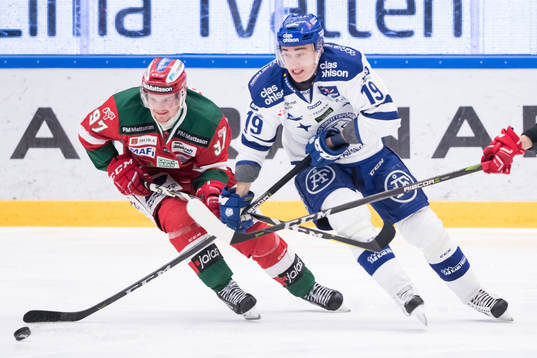 Moras David Kase och Leksands Tobias Forsberg  i