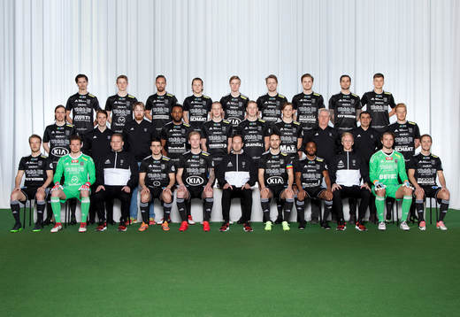  Claes Nyman, André Niklasson, Oscar Lander, Joel Gustavsson, Jesper Karlsson, Simon Molander, Joel Rajalakso, Oscar Danielsson, Christoffer Wallander Ianev. Mittenledet från vänster: Eric Jernberg, fysioansvarig Robert Nilsson, lagledare Anders Andersson, Uchenna Ike, Ludvig Gran, Eric Forsberg, Lukas Rhöse, lagledare Jan-Erik Jernberg, materialare/massör Loae Al-Hag, Simon Klänge. Sittande från vänster: Linus Almqvist, Andreas Olsson, målvaktstränare Patrik Josefsson, Michel Yañez Hernandez, Erik Sachs, huvudtränare David Ekelund, André Jernberg, John Junior, tränare Ted Waltersson-Larsson, Tobias Johansson, Sebastian Carlsson.
