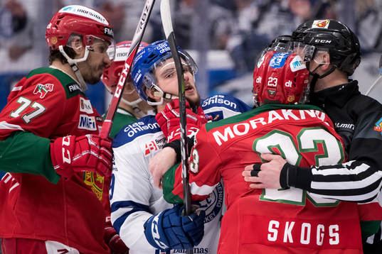 Leksands Emil Bemström och Moras Tomas Skogs och Keaton