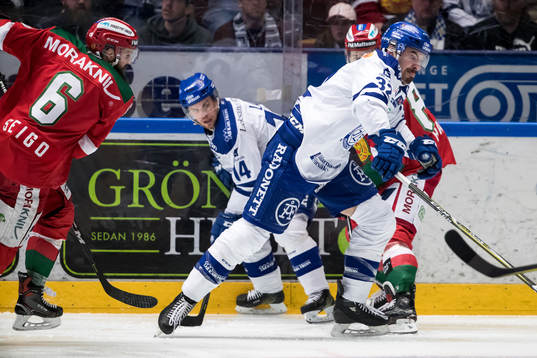 Leksands Patrick McNally och Oskar Lang och Moras Steven