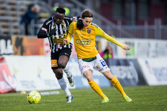 Landskronas Edafe Egbedi och Falkenbergs Robin Östlind