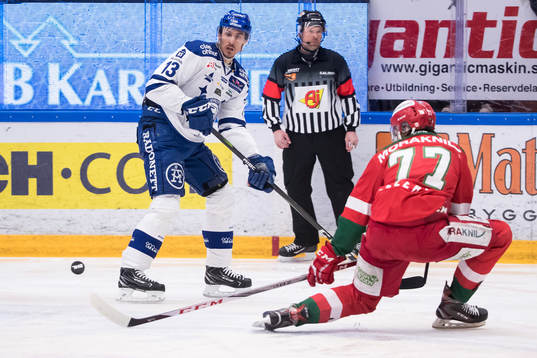 Leksands Jon Knuts och Moras Keaton Ellerby  i