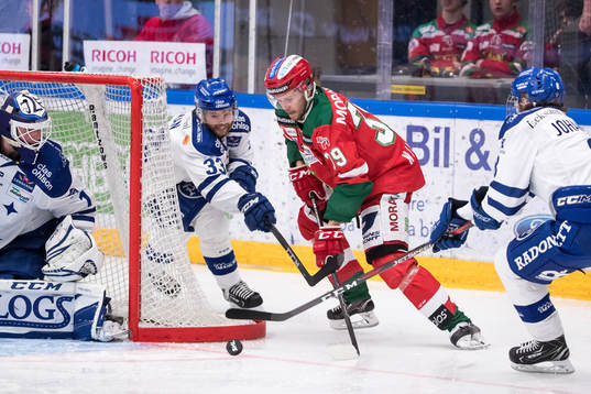 Moras Jacob Nilsson och Leksands Anton Öhman  Leksands
