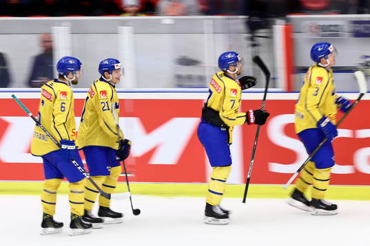 Sveriges Mikael Wikstrand, Lawrence Pilut, Patrick Cehlin