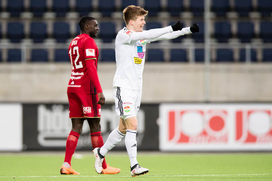 Dalkurds Alex DeJohn jublar efter 2-0