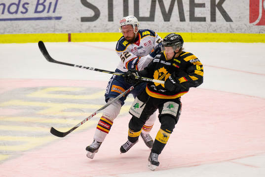Djurgårdens Mikael Ahlén och Skellefteås Jonathan Pudas