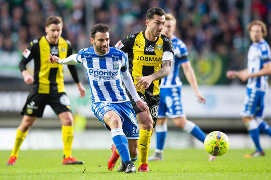 IFK Göteborgs André Calisir och Hammarbys Jiloan Hamad i