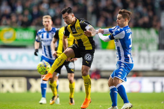 Hammarbys Jiloan Hamad och IFK Göteborgs Amin Affane i