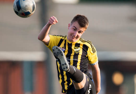 IFK Hässleholms Isak Olsson i matchen i division 2 mellan Nässjö och IFK Hässleholm i Nässjö 14 april 2018.  