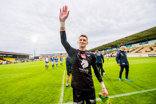 Goalkeeper Even Barli of Ranheim celebrates