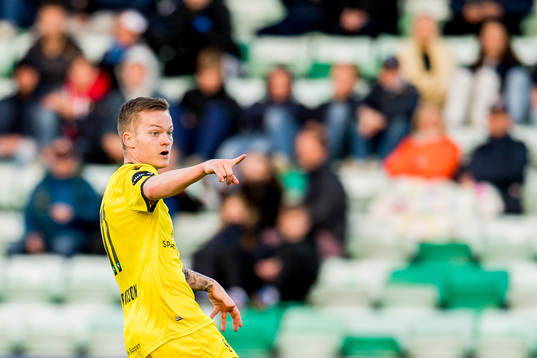 Aron Sigurdarson of Start celebrates after scoring 1-1