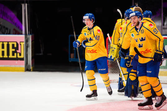 Sveriges Elias Pettersson  jublar