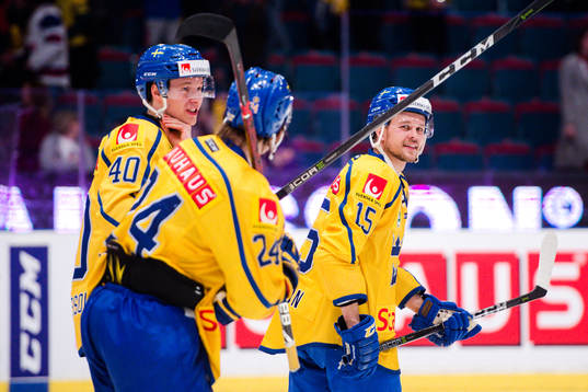 Sveriges Lias Andersson,  Elias Pettersson och Jacob Nilsson