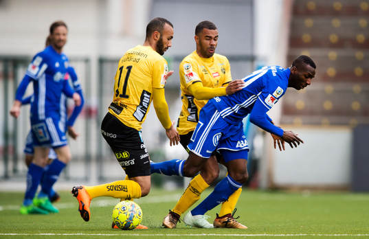 Elfsborgs Issam Jebali och Alex Dyer