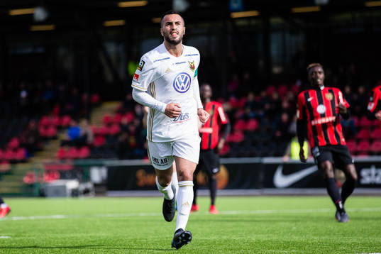 Östersunds Brwa Nouri jublar efter 1-0 på straff