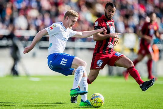 Norrköpings Kalle Holmberg och Östersunds Brwa Nouri