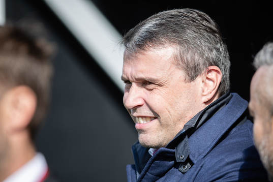 Östersunds ordförande Daniel Kindberg innan fotbollsmatchen i Allsvenskan mellan Östersund och Norrköping den 5 maj 2018 i Östersund.