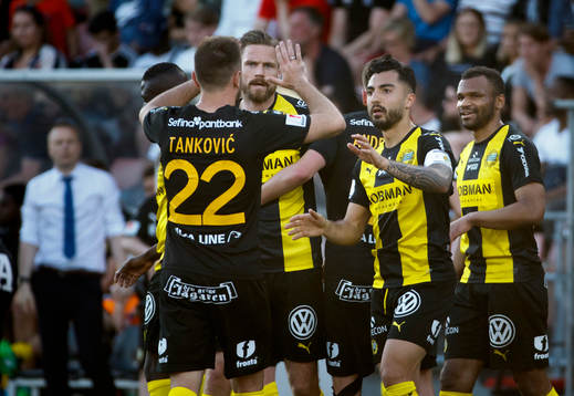 Hammarbys Jiloan Hamad gör 1-2 och jublar med Muamer