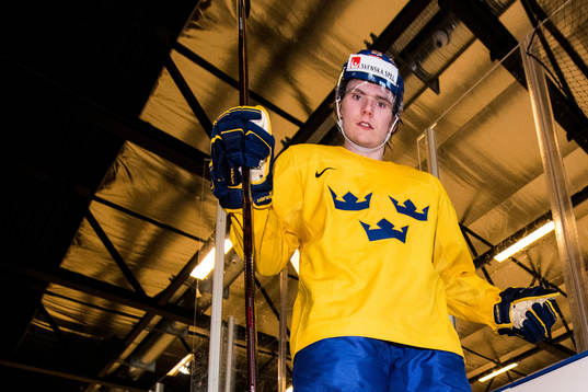 Sveriges Lias Andersson lämnar isen