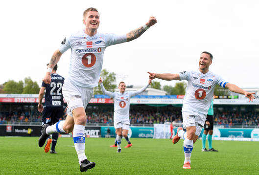 Erik Tønne of Ranheim celebrates