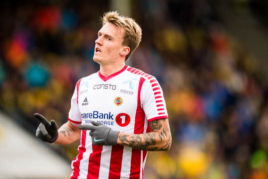 Runar Espejord of Tromsø celebrates the 0-1 goal