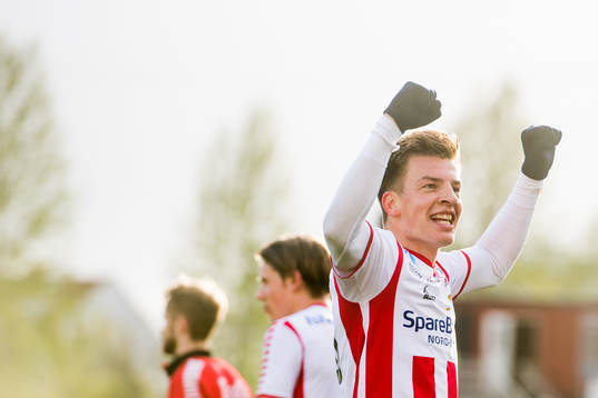 Jostein Gundersen of Tromsø celebrates
