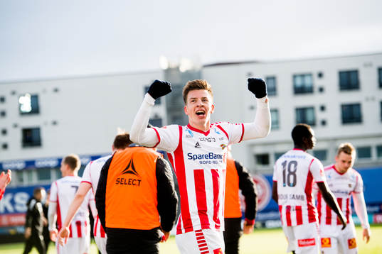 Jostein Gundersen of Tromsø celebrates