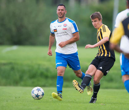 IFK Hässleholms Isak Olsson i DM-matchen mellan IFK Hässleholm och Åstorp i Hässleholm 16 maj 2018.  