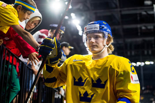 Sveriges Lias Andersson lämnar isen