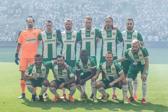 Hammarbys startelva med målvakt Johan Wiland , Nicola