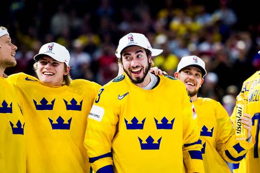 Sveriges Lias Andersson, Mika Zibanejad och Viktor