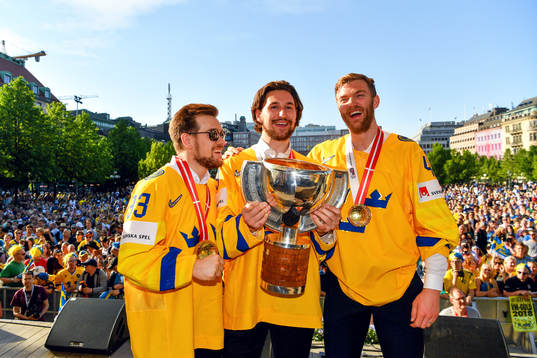 Sveriges Viktor Arvidsson, Filip Forsberg och Mattias