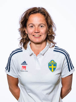  Anette Karhu från Svenska fotbollsförbundets styrelse poserar för porträtt den 29 maj 2018 i Stockholm.