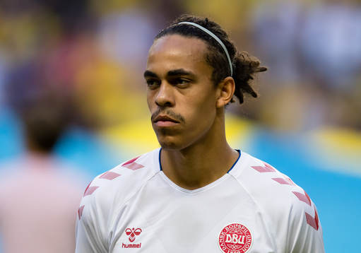 Danmarks Yussuf Yuray Poulsen före träningslandskampen i