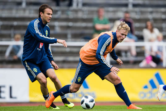 Sveriges Albin Ekdal och Oscar Hiljemark