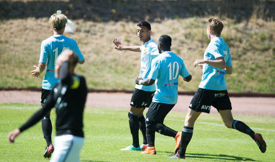 IFK Hässleholms Waed Shaif har gjort mål i matchen i division 2 mellan Sölvesborg och IFK Hässleholm i Sölvesborg 6 juni 2018.  