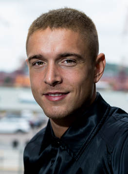 Fotbollsspelaren Kristoffer Peterson som spelar i Heracles