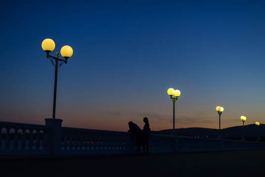 City life in Gelendzhik of the Krasnodar region in Russia, base camp for the Swedish national football team