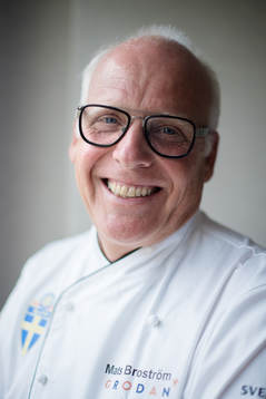 Chef Mats Broström poses for a portrait at a press event with the Swedish national football team