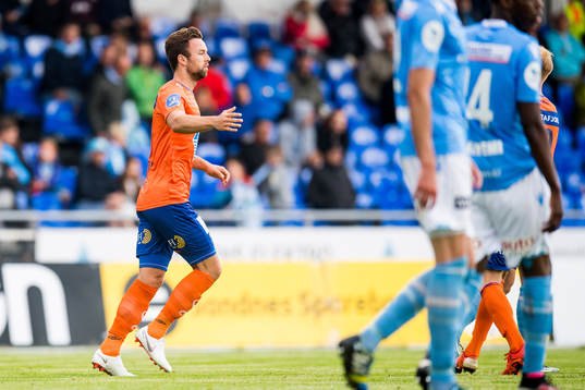 Kaj Ramsteijn of Aalesund celebrates the 1-1 goal