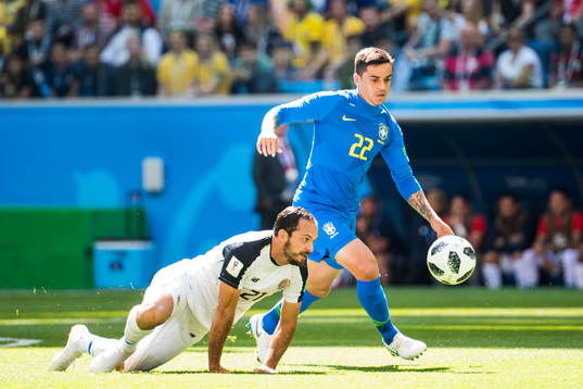 Marcos Urena of Costa Rica and Fagner of Brazil