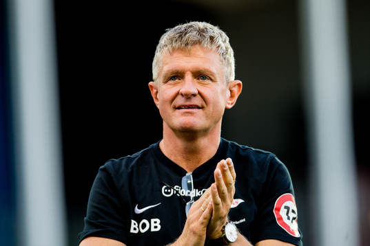 Lars Arne Nilsen, head coach of Brann, celebrates