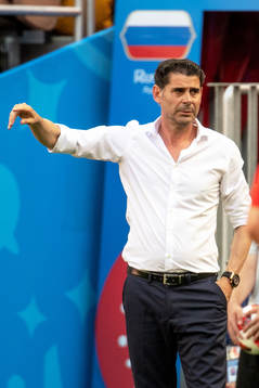 head coach Fernando Hierro of Spain