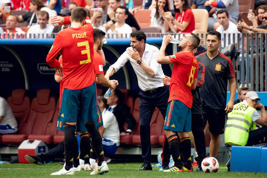 head coach Fernando Hierro of Spain