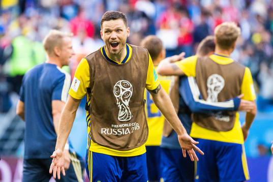 Marcus Berg of Sweden celebrate