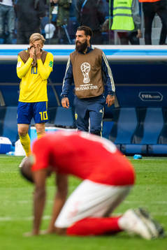 Emil Forsberg and Jimmy Durmaz of Sweden celebrates