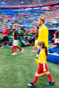 Ola Toivonen of Sweden enters the pitch prioir to the FIFA