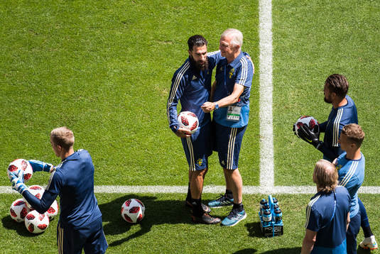 Jimmy Durmaz and Team Manager Lars Richt of the Swedish