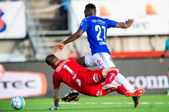 Even Barli of Ranheim and Rashad Muhammed of Sarpsborg 08